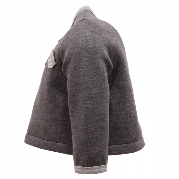 8094V felpa bimba IL GUFO grey neoprene effect sweater girl kid