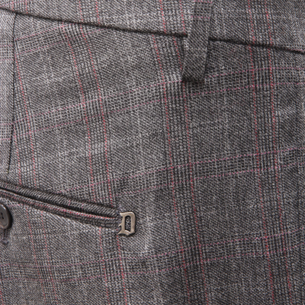 8099AF pantalone uomo DONDUP grey checked wool blend trouser man