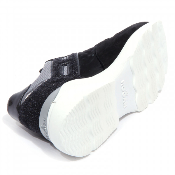 8116AB sneakers donna HOGAN H385 suede black/silver shoes women