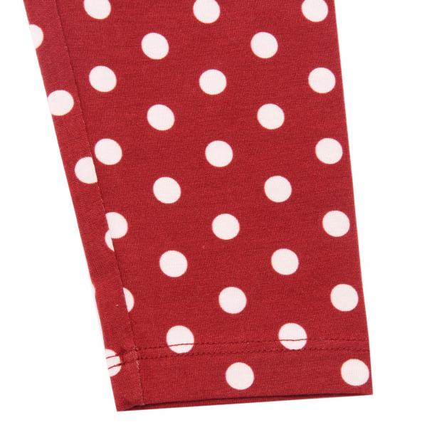 8153AD leggings bimba girl MONNALISA dark red/white polka dot kids