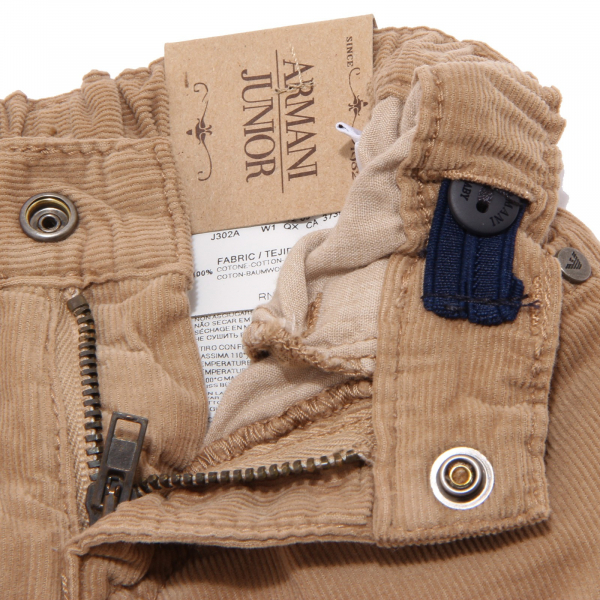 8167U pantalone bimbo ARMANI BABY beige velvet trouser pant kid