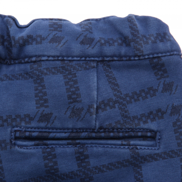 8182AD pantalone bimbo boy MONNALISA blue check cotton trousers kids