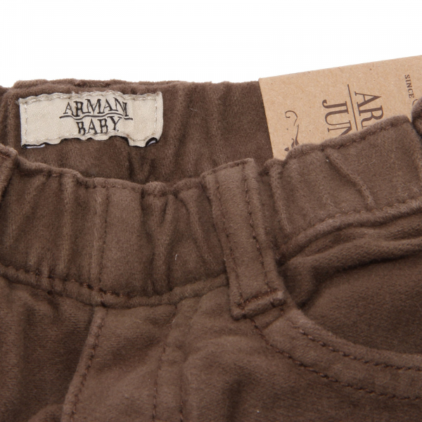 8182U  pantalone bimbo ARMANI BABY fustagno GREEN/BROWN pant kid boy