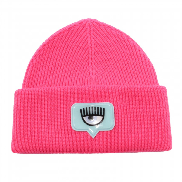 8189AI cuffia donna CHIARA FERRAGNI woman wool blend beanie hat fluo pink
