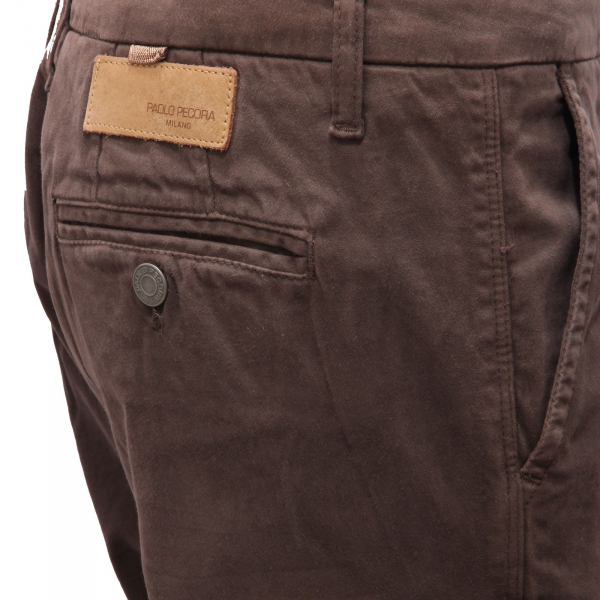 8231AF pantalone uomo PAOLO PECORA brown cotton trouser man