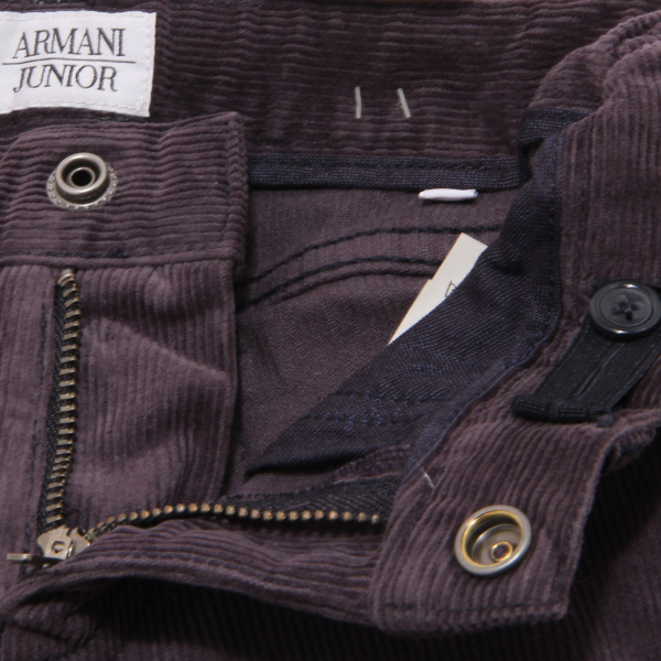 8238U pantaloni bimbo ARMANI JUNIOR blue velvet trouser pant kid