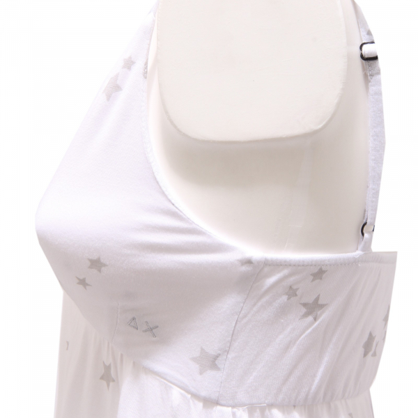 8258S abito SUN 68 bianco/argento smanicato dress sleeveless woman