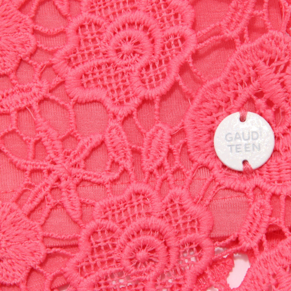 8276AD bermuda bimba GIRL GAUDI' TEEN coral pink lace shorts kid