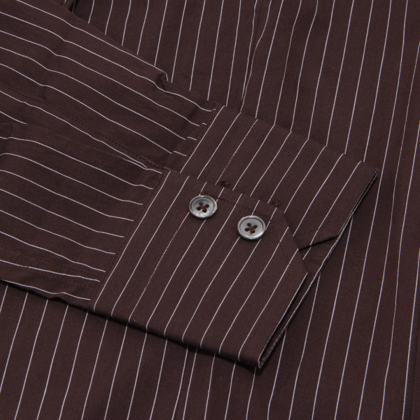 8282P camicia marrone gessato BAGUTTA camicie uomo pinstripe shirt men