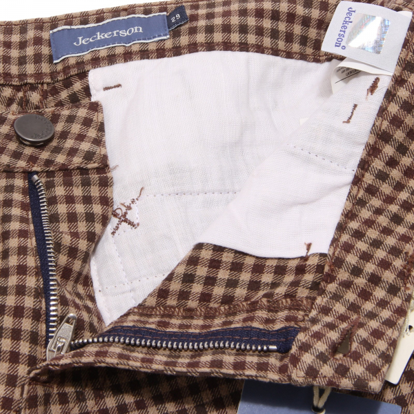 8297U pantalone bimbo JECKERSON quadri marrone trouser pant boy