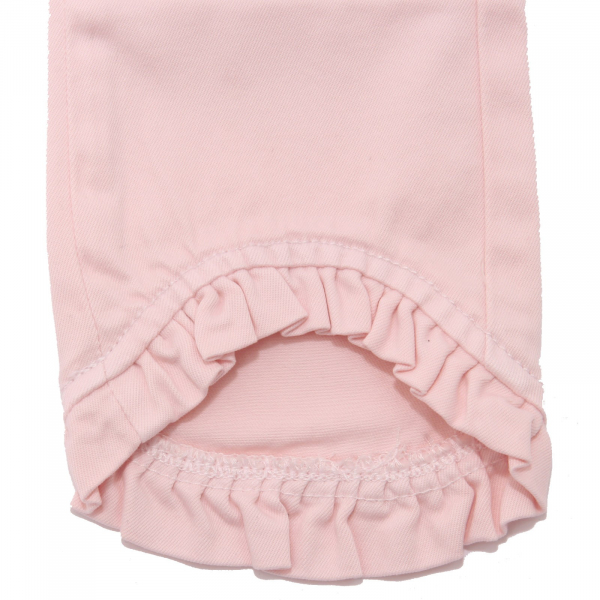 8298AD pantalone bimba girl MONNALISA pink embroidered cotton trousers kids
