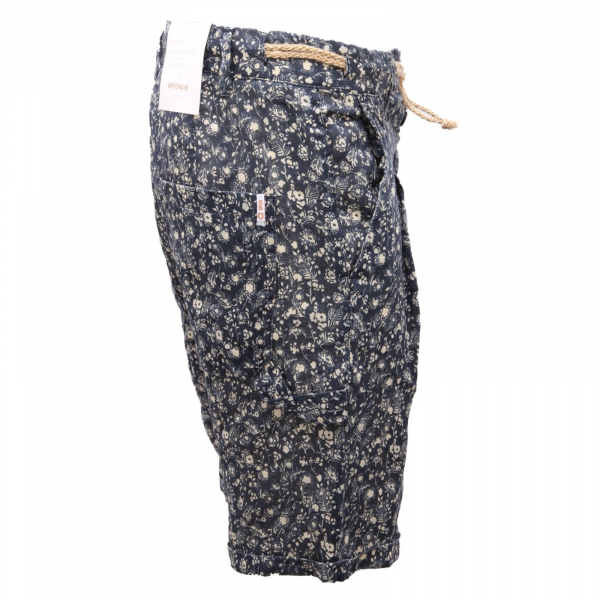 8334AI bermuda uomo OFFICINA36 DAMON men linen shorts blue