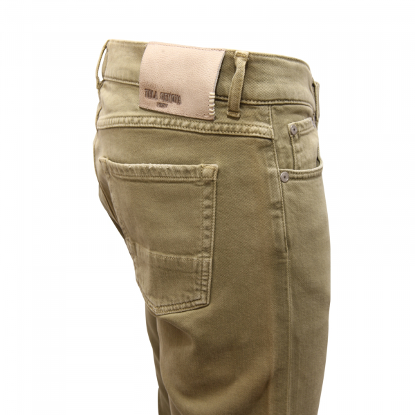 8368AU JEANS UOMO TELA GENOVA SLIM AUGUSTO MAN TROUSERS GREEN