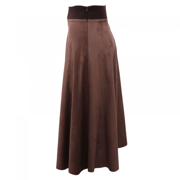 8392AF gonna donna D. EXTERIOR brown eco-suede wool skirt woman