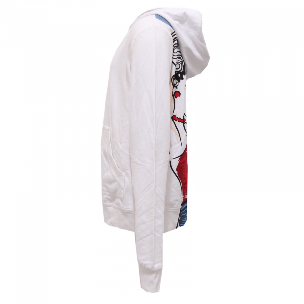 8402V felpa bimba PINKO JUNIOR full zip cotton white sweatshirt girl kid