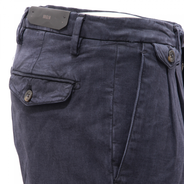 8409AG pantalone uomo BRIGLIA blue cotton trouser man