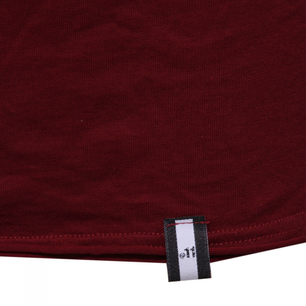 8447AA maglia uomo BL.11 bordeaux cotton raw cut t-shirt long sleeve man