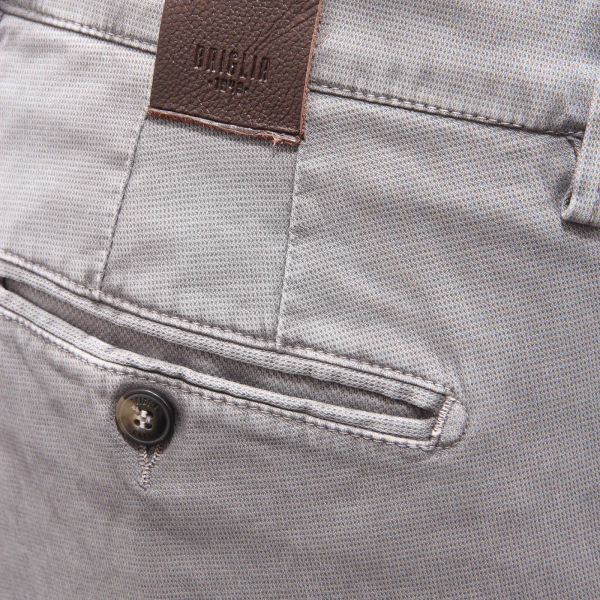 8447AG pantalone uomo BRIGLIA SLIM FIT grey textured cotton trouser man