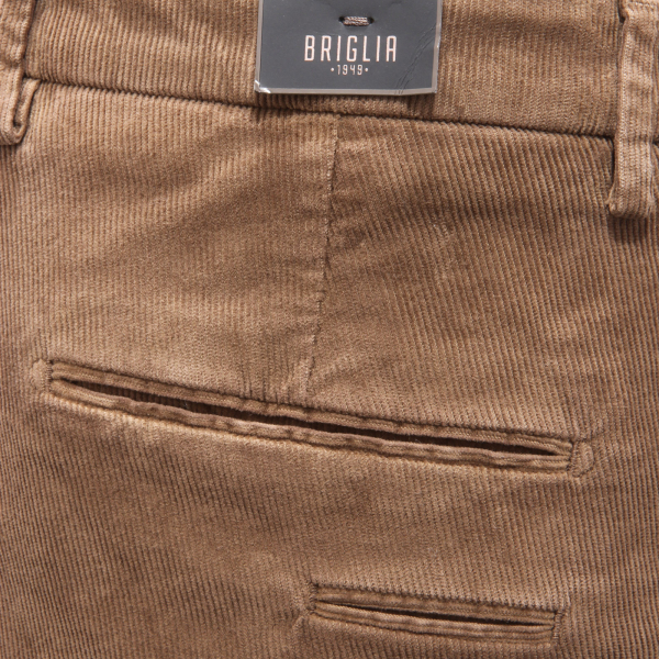 8493AG pantalone uomo BRIGLIA SLIM FIT brown corduroy trouser man