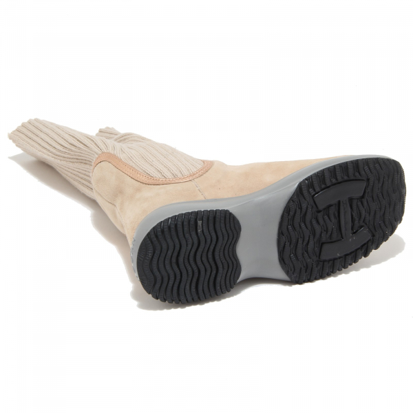 8515M Stivale HOGAN JUNIOR INTERACTIVE scarpe bimba polacco shoes kids beige