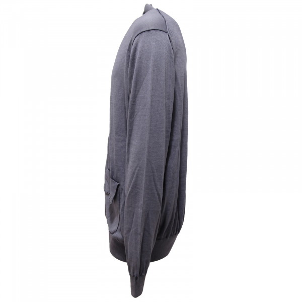 8547U cardigan uomo MAGLIERIA 42 blue delave' full zip sweater cotton men
