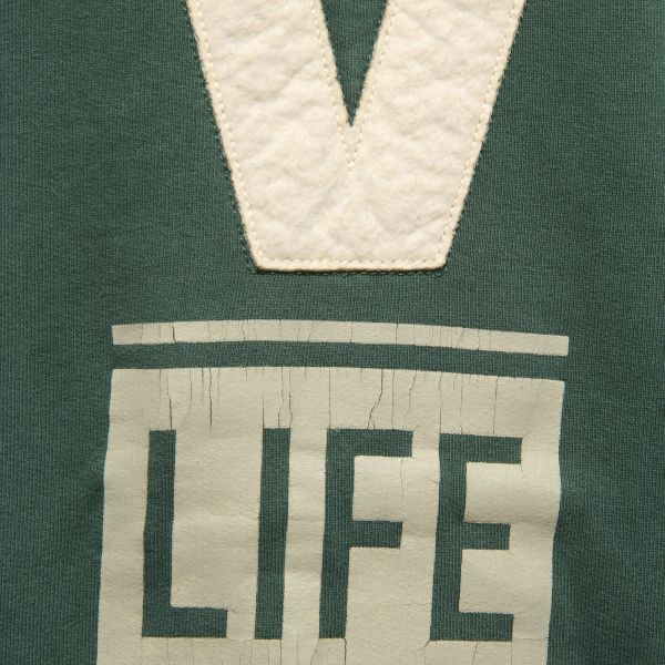 8549J felpa uomo V LIFE cotton green vintage effect sweatshirt man