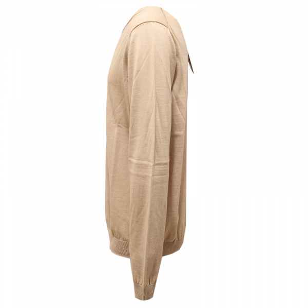 8553U maglione uomo MAGLIERIA 42 beige delave' v-neck sweater cotton men