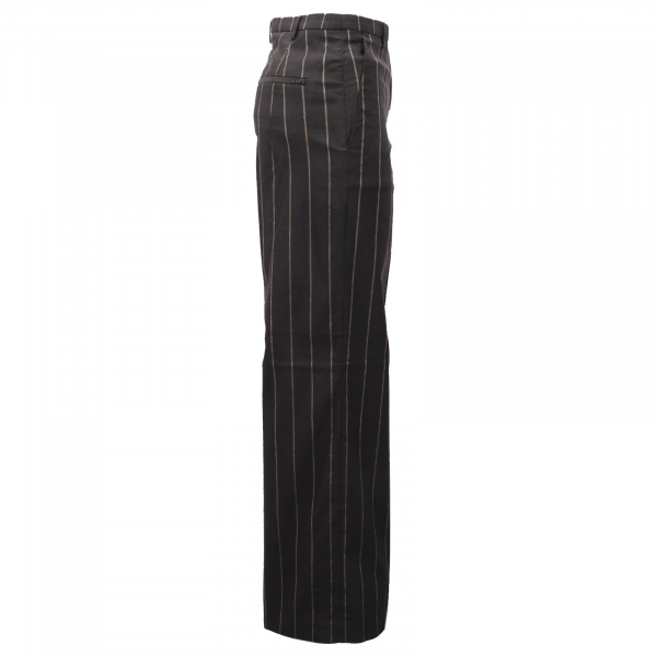 8568AF  pantalone donna SEVENTY black gold lame' pinstripe trouser women