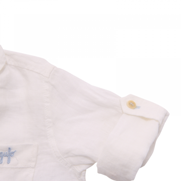 8580AP camicia bimbo IL GUFO boy kids linen shirt