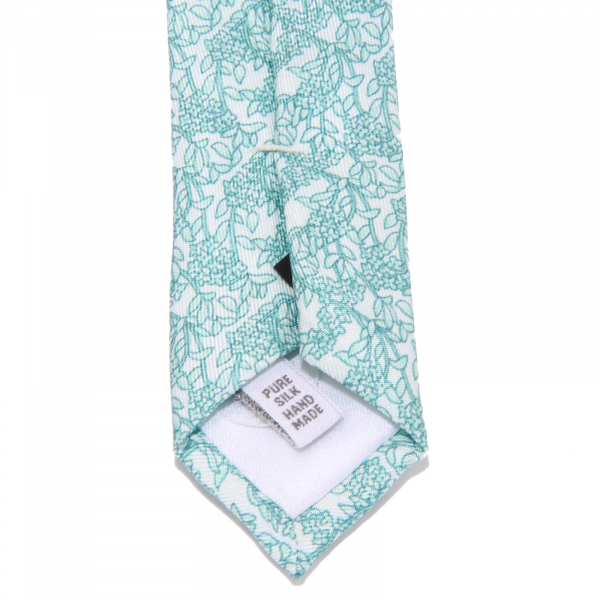 8592W cravatta uomo JOHN FRANCOMB CLASSIC csilk green/white tie men
