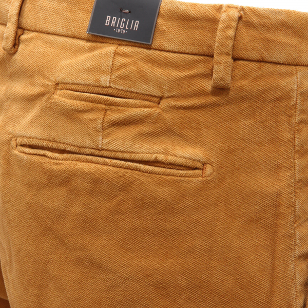8594AG pantalone uomo BRIGLIA SLIM FIT tobacco velvet trouser man
