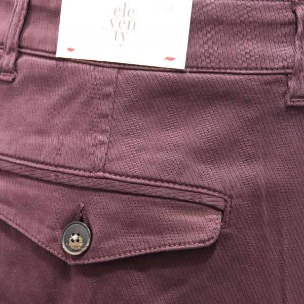 8607AG pantalone uomo ELEVENTY bordeaux textured cotton trouser man