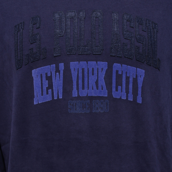 8610AA felpa uomo U.S. POLO ASSN. BLUE cotton hoodie sweatshirt man