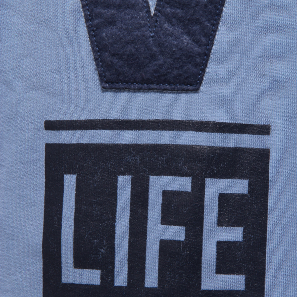 8636J felpa uomo V LIFE cotton light blue/blue vintage effect sweatshirt man