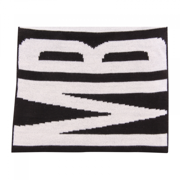 8639AQ sciarpa uomo BIKKEMBERGS man wool blend scarf black/white