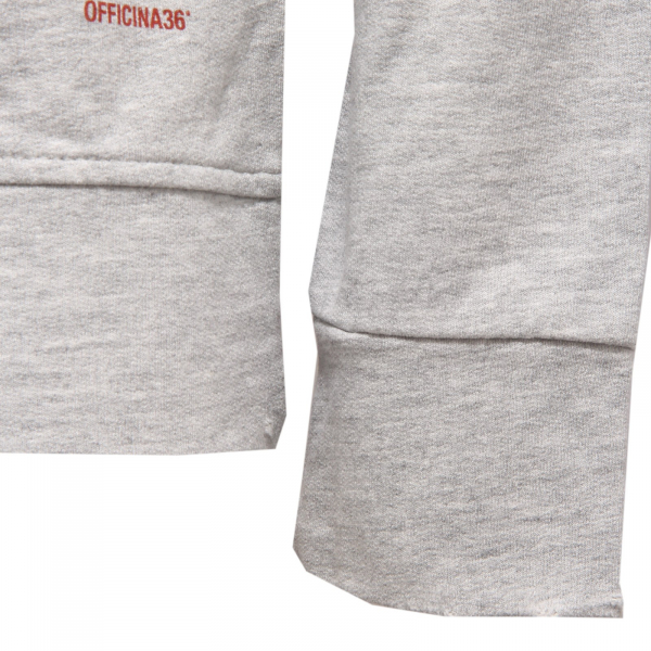 8645J felpa uomo OFFICINA36 cotton grey raw cut sweatshirt man