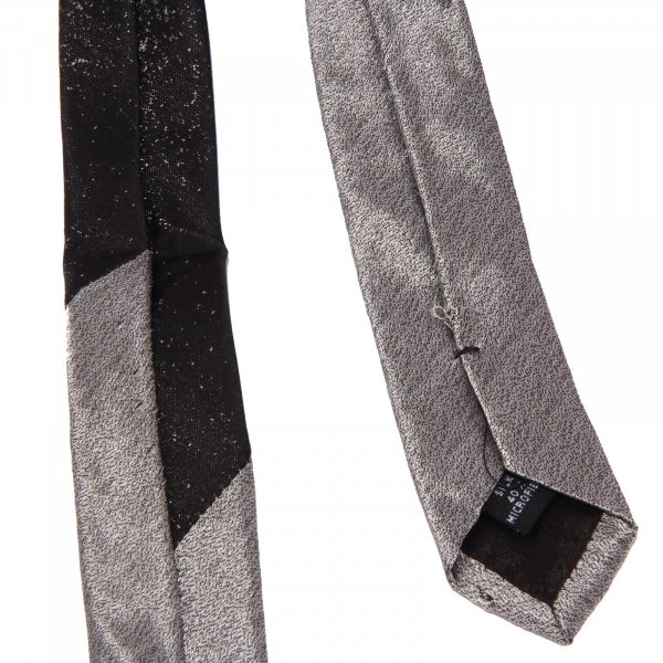 8654W cravatta uomo Macori COLLECTION silk silver/black tie men