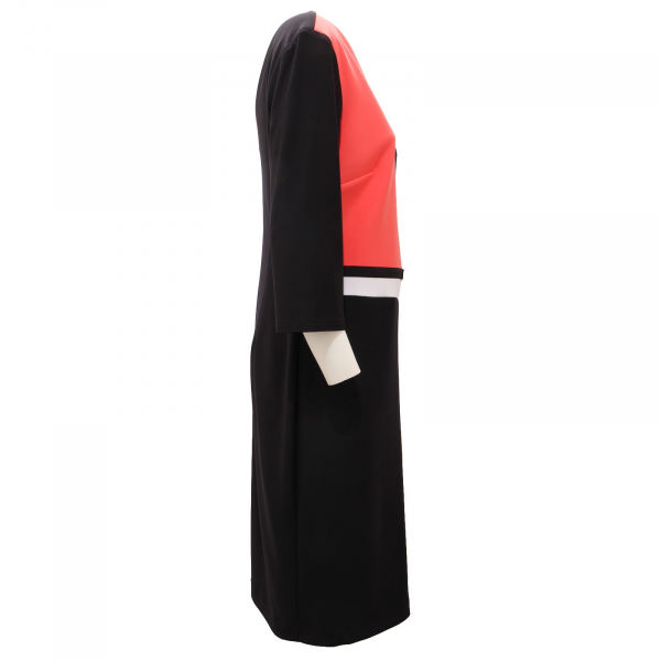 8692AC vestito donna JOSEPH RIBKOFF black/coral/white dress woman