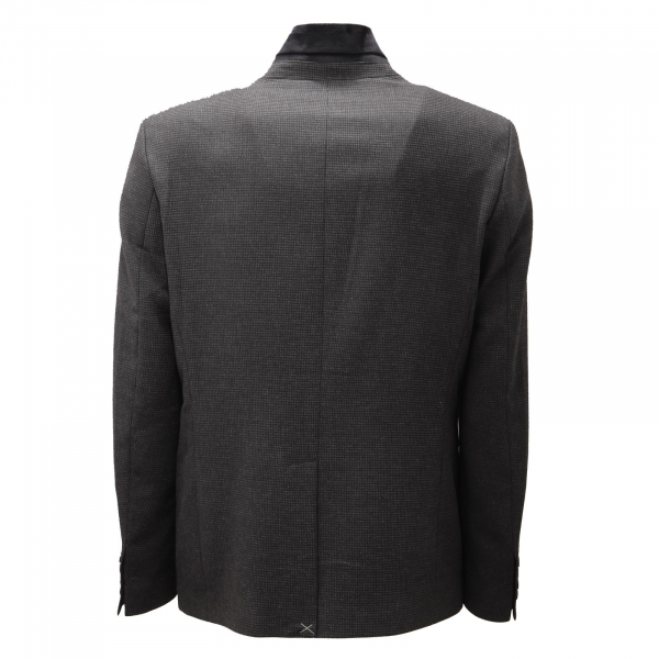 8705AD giacca uomo OFFICINA36 black/grey jersey mix wool jacket men