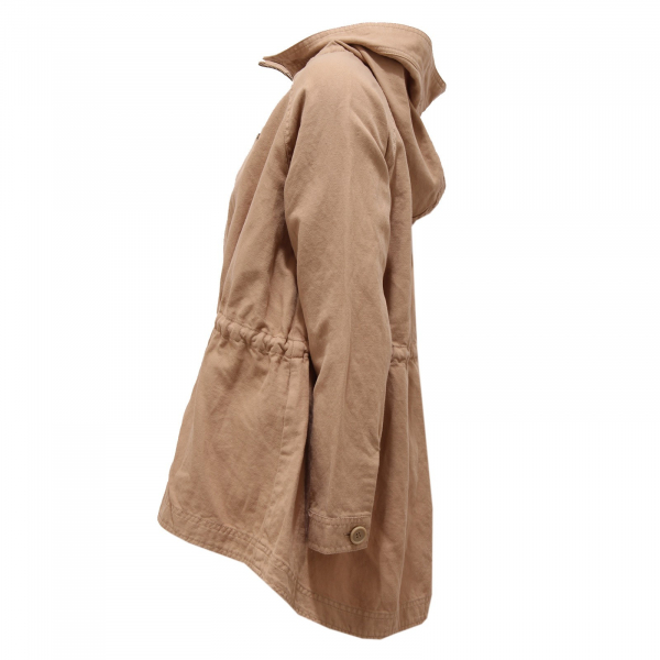 8709T giacca girl parka TWIN-SET SIMONA BARBIERI cotton/linen bimba beige jacket
