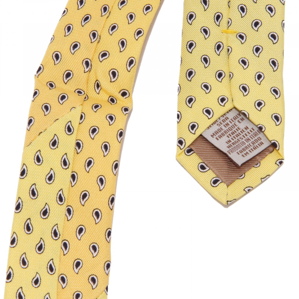 8719W cravatta uomo TIE RACK GIALLO SFUMATO silk yellow tie men