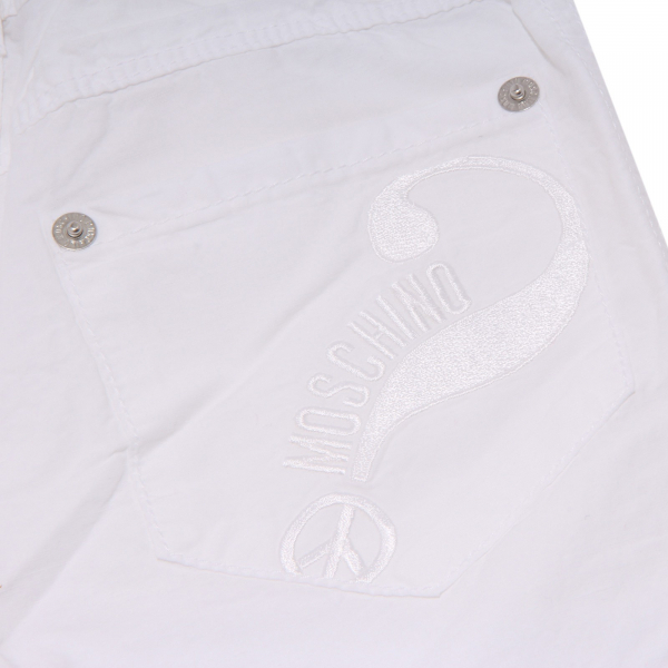 8778K pantalone bimba GIRL MOSCHINO KID cotton/linen white trouser