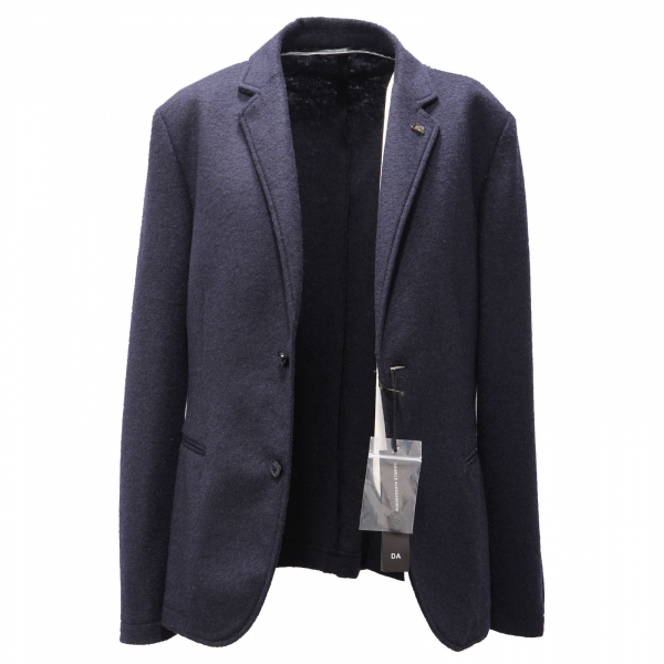 8804AF giacca uomo DANIELE ALESSANDRINI blue wool blend jersey jacket man
