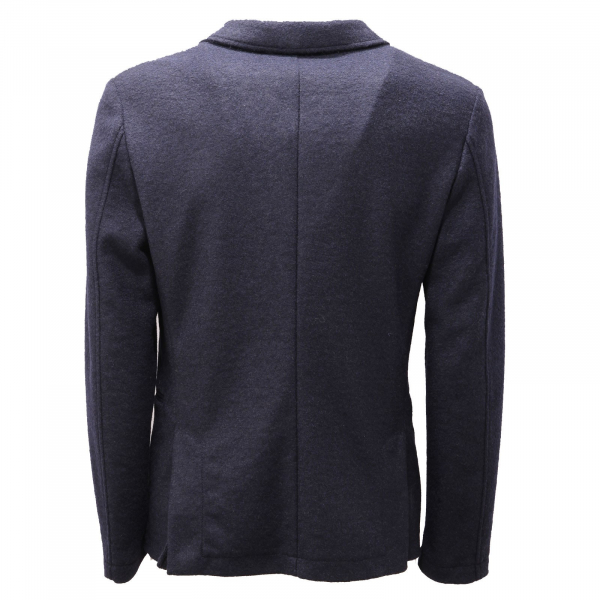 8804AF giacca uomo DANIELE ALESSANDRINI blue wool blend jersey jacket man