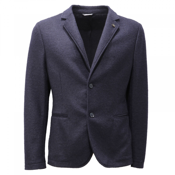 8804AF giacca uomo DANIELE ALESSANDRINI blue wool blend jersey jacket man