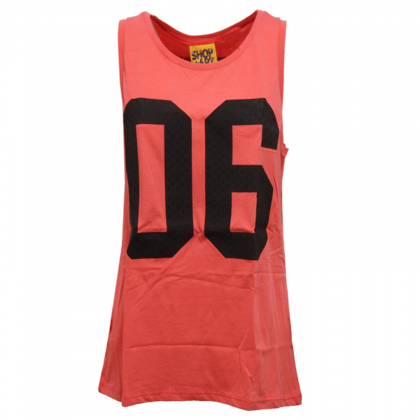 8811U canotta donna SHOP ART rosa pesca t-shirt sleeveless woman