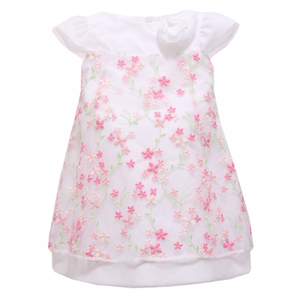 8816R vestito bimba SIMONETTA MINI abito rosa/bianco dress kid