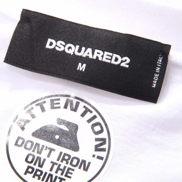 8817AD maglia oversize uomo DSQUARED2 white/fluo green cotton t-shirt man