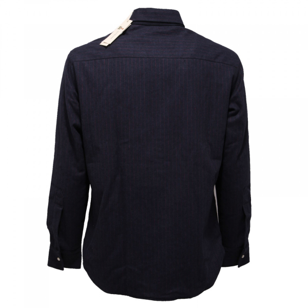 8833AB giacca camicia uomo GUY ROVER blue/bordeaux stripes shacket men