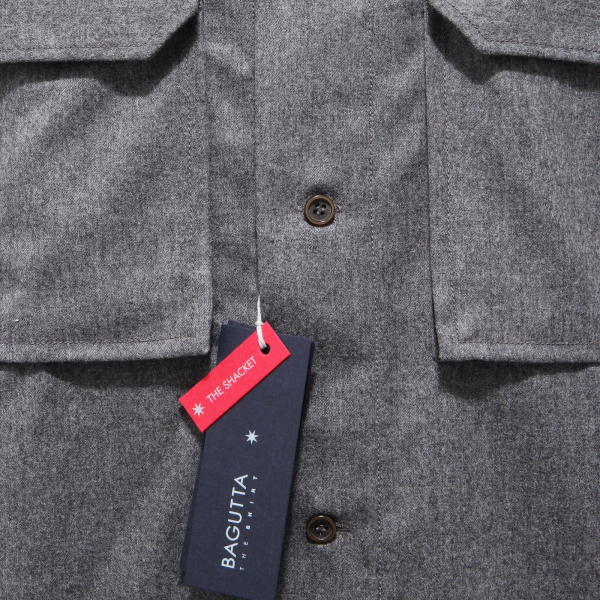 8855AB giacca camicia BAGUTTA light wool grey shacket men